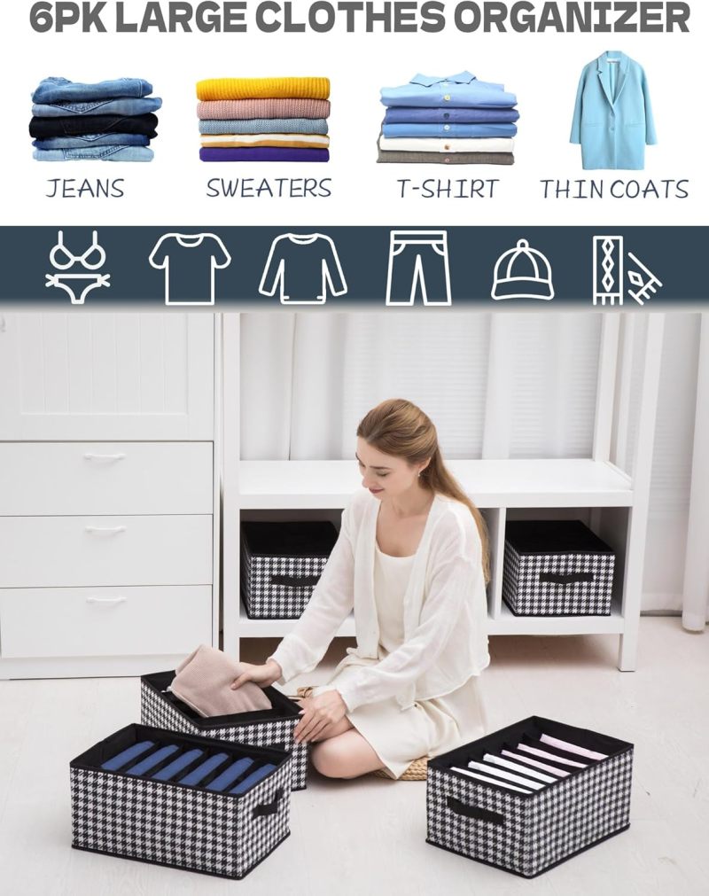 Wardrobe Organizer 40*28*20 Cm Durable Steel Frame Construction - Foldable Design Clothes Storage for Home Closet Wardrobe Organization - Image 2