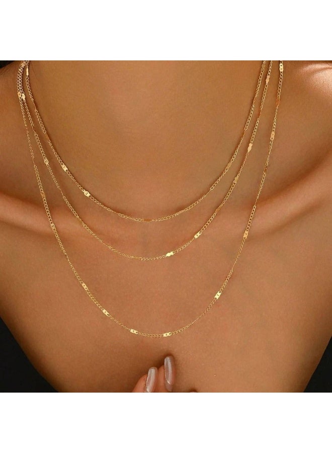 Elegant 3-Layered Gold Stainless Steel Necklace - 316 Pure Steel, Waterproof & Tarnish-Free - Image 1