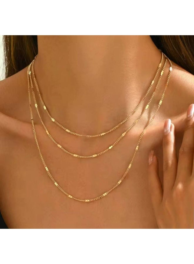 Elegant 3-Layered Gold Stainless Steel Necklace - 316 Pure Steel, Waterproof & Tarnish-Free - Image 2