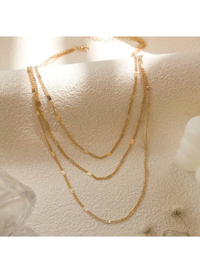 Elegant 3-Layered Gold Stainless Steel Necklace - 316 Pure Steel, Waterproof & Tarnish-Free - Image 3
