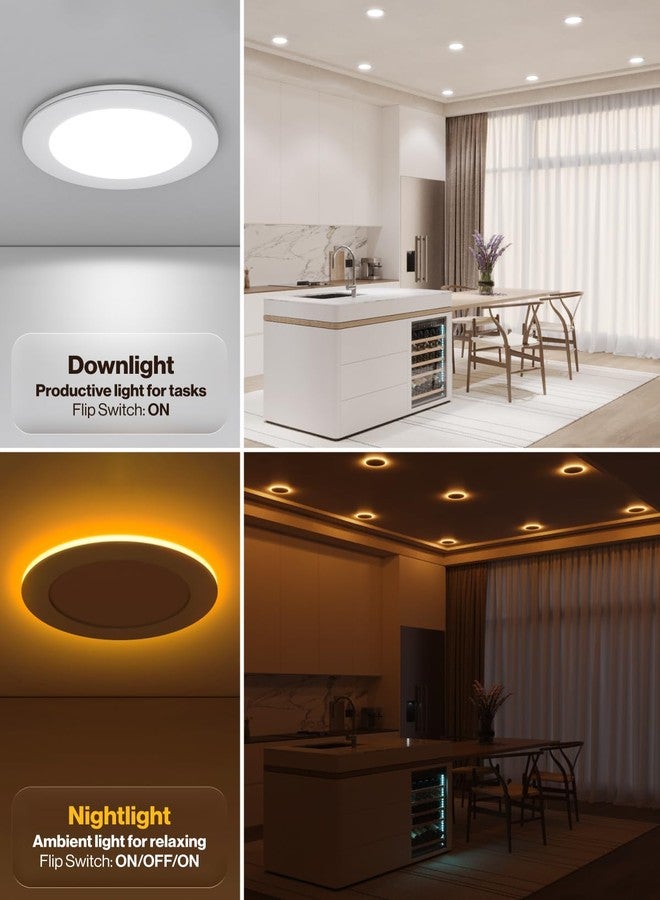 صنكو لايتنغ مجموعة من 12 مصباح سقف LED فائق النحافة من Sunco Lighting، مقاس 4 بوصات، مع إضاءة ليلية، 900 لومن، درجة حرارة لون قابلة للتحديد 2700 كلفن / 3000 كلفن / 3500 كلفن / 4000 كلفن / 5000 كلفن، قابلة للتعتيم، 11 واط، بدون علبة مع صندوق توصيل - ES - Image 2