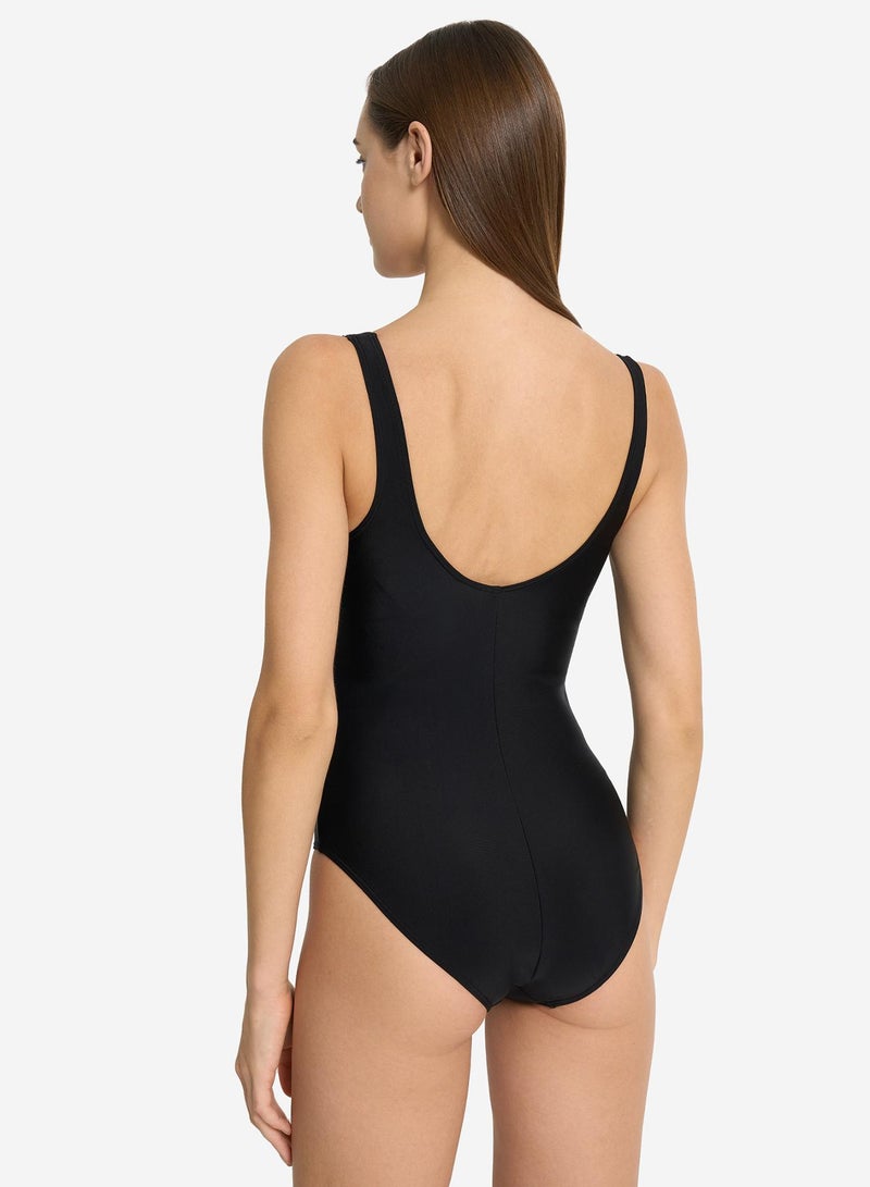Joss Women's Swimsuit with Internal Support Black – Removable Cups, Body Slim Fabric, Tightening Effect, Stylish U-Back Design - Image 4
