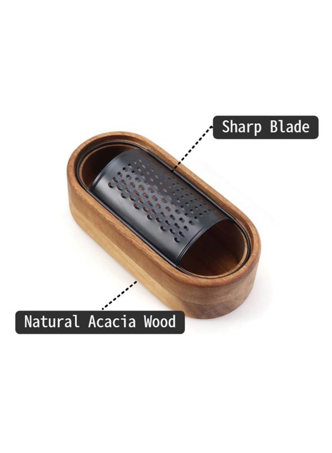 ROQILA Box Cheese Grater With Container Stainless Steel Parmesan Cheese Grater With Wood Handle Shredder Zester Grater Box Kitchen Handheld Cheese Spoon Grater-Black Colour (Without Handle) - Image 3