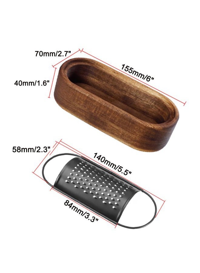 ROQILA Box Cheese Grater With Container Stainless Steel Parmesan Cheese Grater With Wood Handle Shredder Zester Grater Box Kitchen Handheld Cheese Spoon Grater-Black Colour (Without Handle) - Image 4