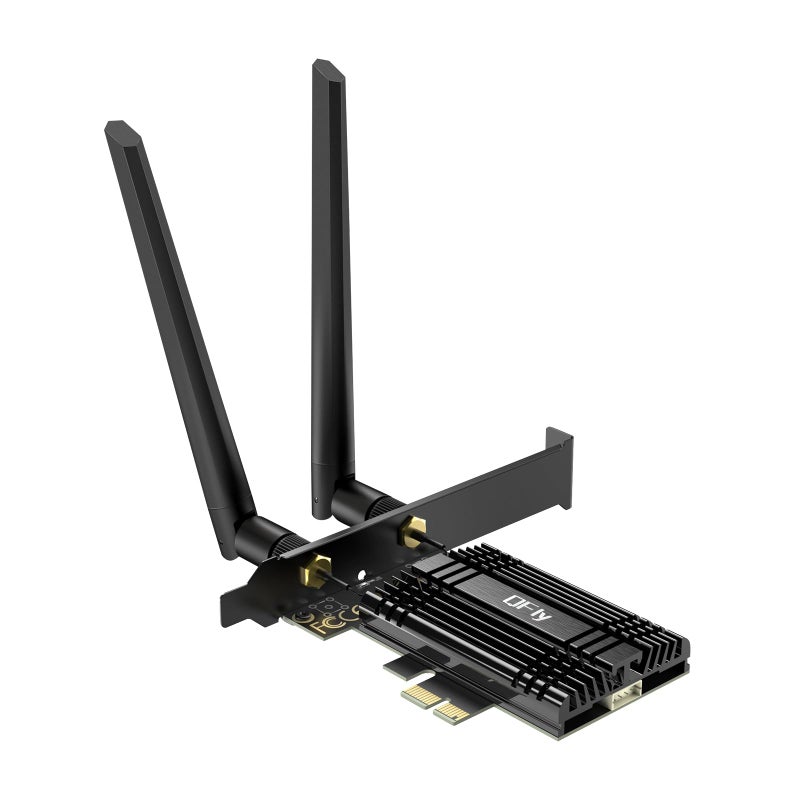 QFly WiFi 7 Network Card 8774Mbps QFly PCIe WiFi Card with Bluetooth 5.4, BE200 Chipset, Tri-Bands(6GHz/5GHz/2.4GHz) Wireless Network Adapter for PC, Support Win11(64 bit), only Support Intel CPU - Image 1