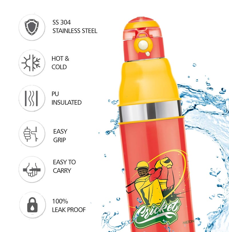 Milton Milton Kool Stunner 900 Insulated School Kids Bottle with Inner Steel, 660 ml, Red  - Image 2