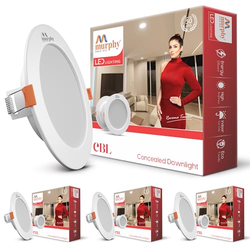 Murphy 9W LED Cool White CBL Round Panel Conceal Box Down Light, Pack of 4,Aluminium - Image 1