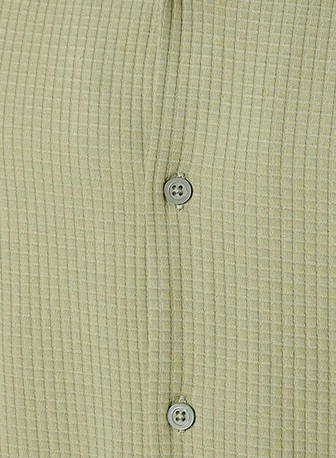 Iconic Iconic Regular Fit Camp Collar Textured Short Sleeves Shirt