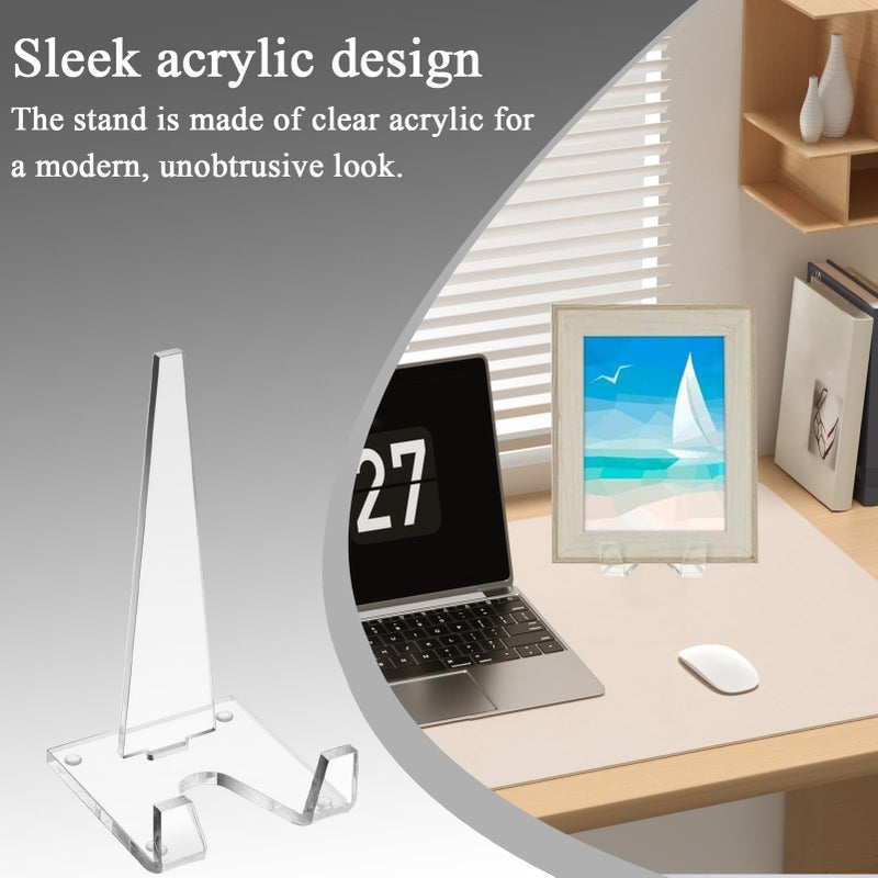 Clear Acrylic Easel Display Stand For Plates Pictures Books Signs Cards - Image 5
