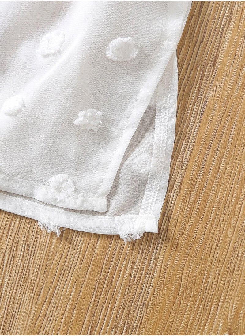 NADANBAO Girls White Cashew Swimsuit One Piece Beachwear Cover Up  - Image 4