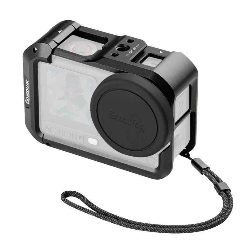SmallRig Cage for DJI Osmo Action 6 (Advanced Edition), Aluminum Alloy Camera Cage with Cold Shoe, Wrist Strap, Lens Cover, Protective Frame with 1/4"-20 Locating Holes, Action 6 Accessories - 5887 - Image 1