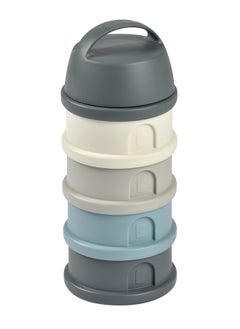 BEABA Formula Milk Container, 4 Compartments, Mineral Grey And Blue  - Image 2