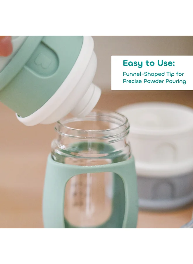 BEABA Formula Milk Container, 4 Compartments, Mineral Grey And Blue