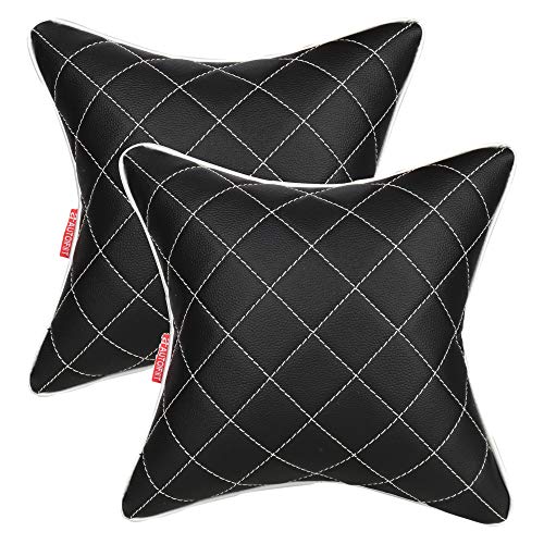 AUTOFIT Car Neck Pillow and Cushions for Driving | Car Head and Back Support | Usefull for Long Drives (Set of 4, Black and Silver) - Image 2
