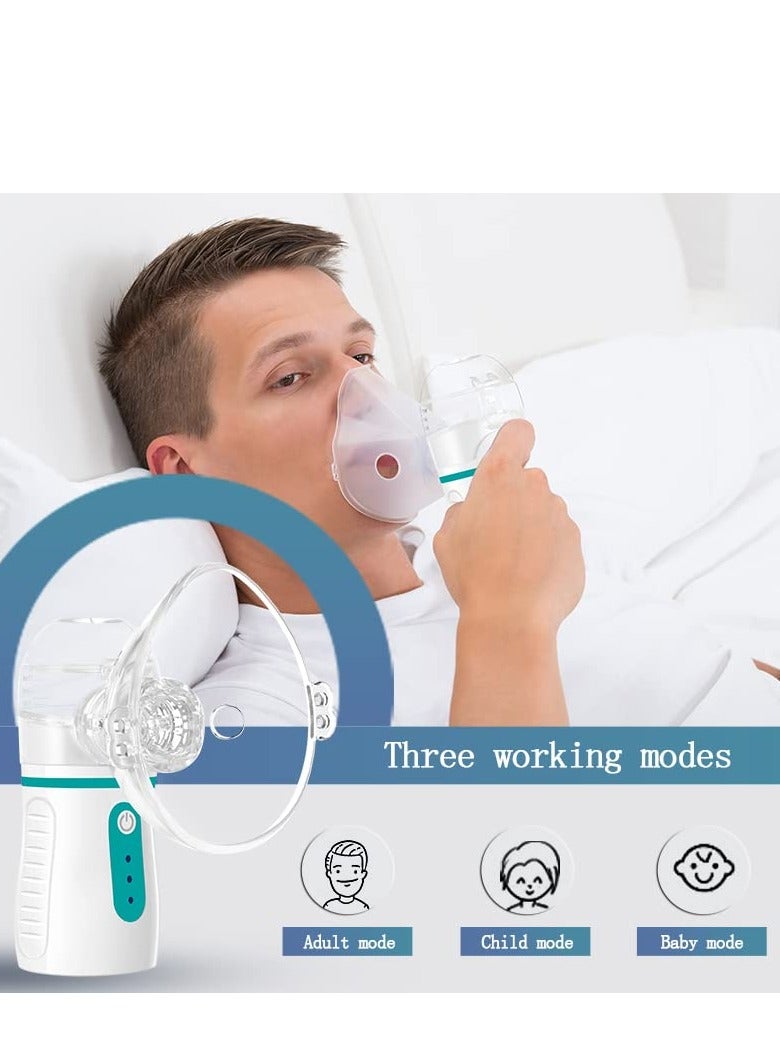 KHAJUL Portable Nebulizer, 3 Adjustable Speeds, Suitable for Adults and Children, Handheld Nebulizer for Breathing Problems, Automatic Cleaning, Laser Ultra-fine Mesh for Better Nebulization Effect (Green) - Image 4