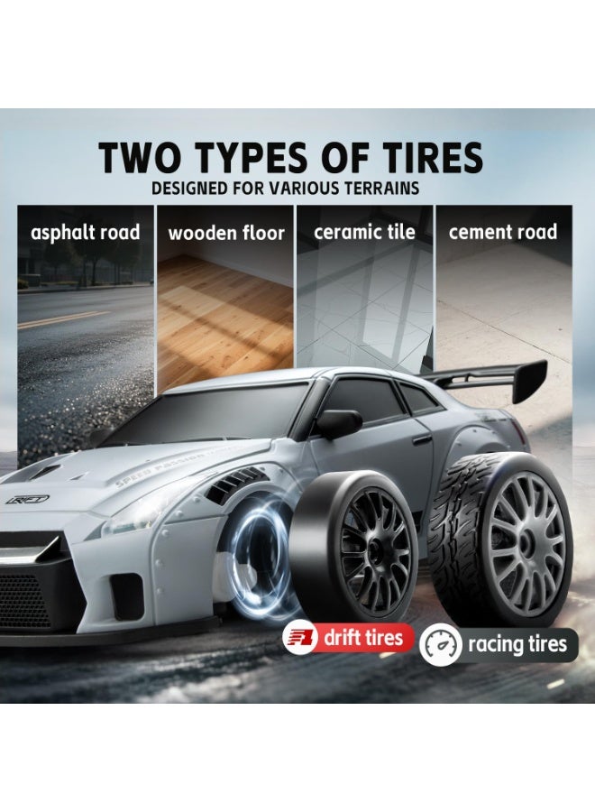 Al LIFE RC Drift Car, 1:24 Scale Remote Control Vehicle with LED Lights, 2.4GHz 20KM/H 4WD High Speed RC Cars, Drifting Tires＆Two Batteries, Racing Sports Toy Idea Gift for Adults Boys Girls and Kids - Image 5