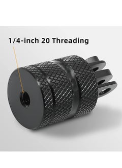 Y&D 1/4 Inch Interface Camera Mount Phone 360 Degree Swivel Tripod Adapter Mounting Kit for Gopro Hero 9/8/7/6/5, Little Art 4k and Other Standard Accessories  - Image 4