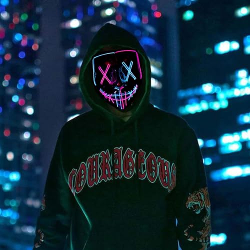 NeoGenius LED Light Up Mask for Halloween, Neon, and Bachelor Party Decoration (Green Blue) - Image 2