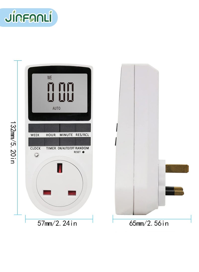 JINFANLI Digital Timer Switch Socket Digital Electronic Timer Switch LCD Display Plug-in Programmable Time Switch Energy Saving Intelligent Electronic Timing Socket - Image 3