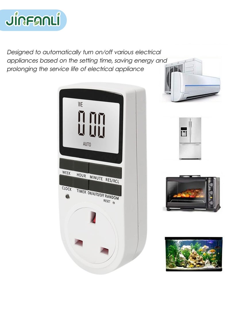JINFANLI Digital Timer Switch Socket Digital Electronic Timer Switch LCD Display Plug-in Programmable Time Switch Energy Saving Intelligent Electronic Timing Socket - Image 4