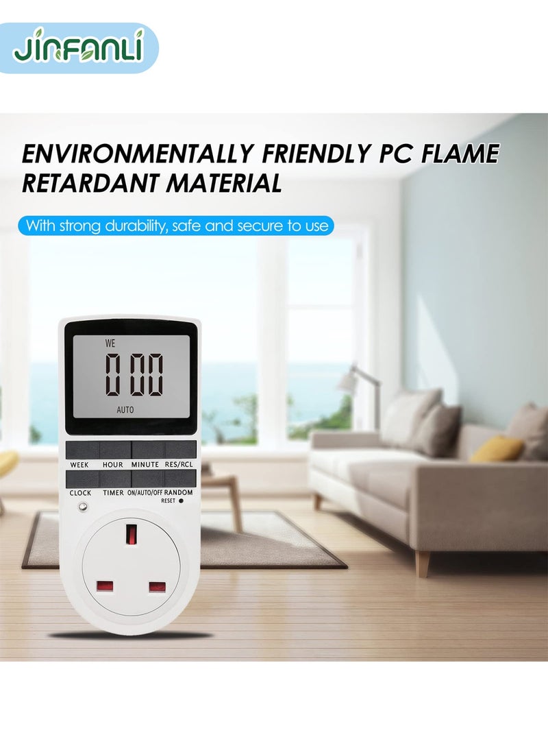JINFANLI Digital Timer Switch Socket Digital Electronic Timer Switch LCD Display Plug-in Programmable Time Switch Energy Saving Intelligent Electronic Timing Socket - Image 2