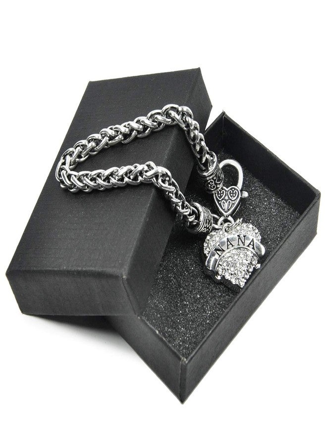 Elechobby Classical Nana's Bracelet Color Crystal Bracelet Nana Birthday Party Gift Love Nana (Classic silver-01) - Image 3
