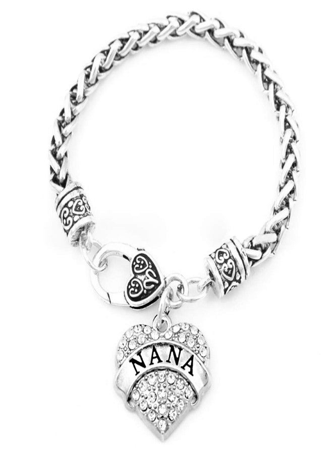 Elechobby Classical Nana's Bracelet Color Crystal Bracelet Nana Birthday Party Gift Love Nana (Classic silver-01) - Image 1
