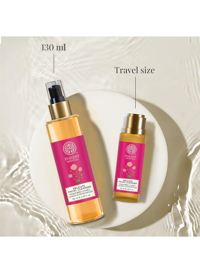 Forest Essentials Delicate Facial Cleanser Mashobra Honey, Lemon & Rose Water 130 Ml (Face Wash) - Image 4