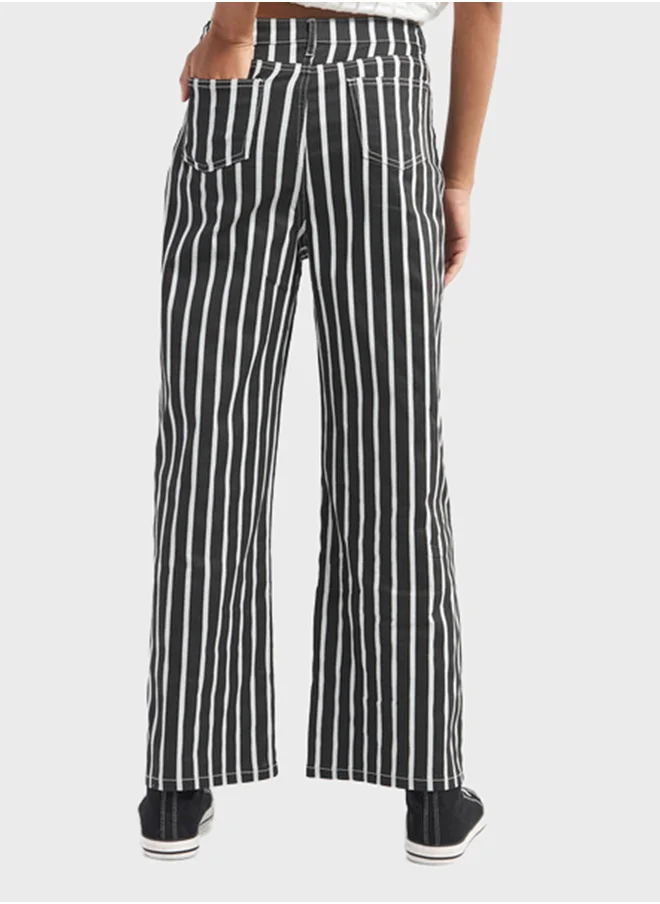 فاف Striped Wide Leg Pants