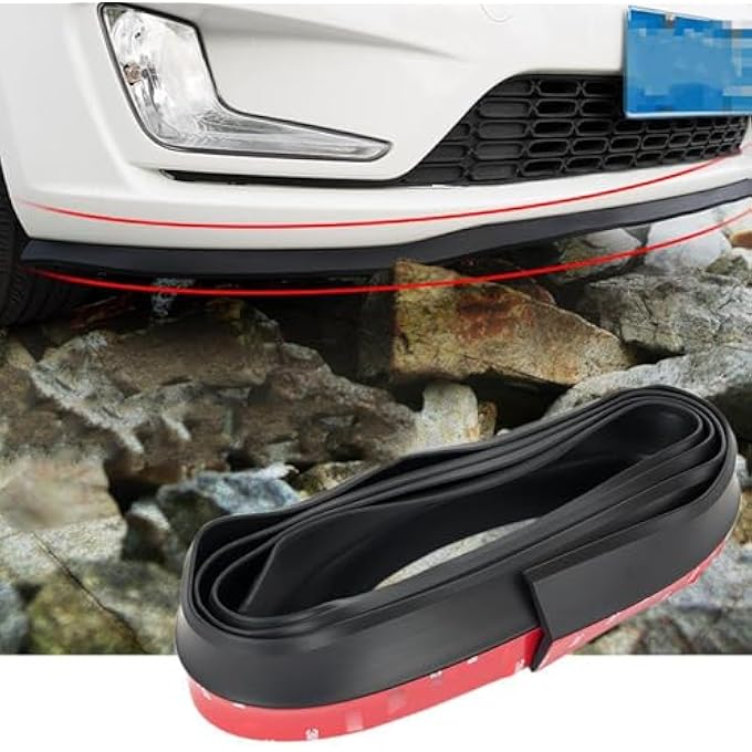 EOHMAK Universal Car Front Bumper Spoiler Rubber Sticker Protector Body Trim Exterior Mouldings Bumper Lip Strip (1M) - Image 2