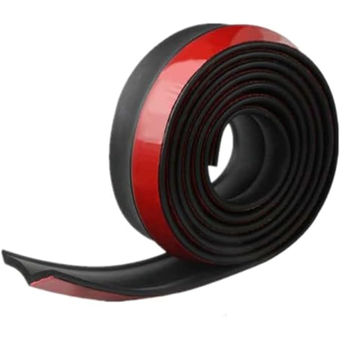 EOHMAK Universal Car Front Bumper Spoiler Rubber Sticker Protector Body Trim Exterior Mouldings Bumper Lip Strip (1M) - Image 1
