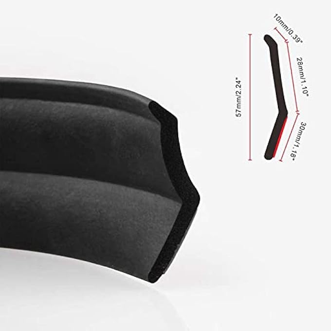 EOHMAK Universal Car Front Bumper Spoiler Rubber Sticker Protector Body Trim Exterior Mouldings Bumper Lip Strip (1M) - Image 5
