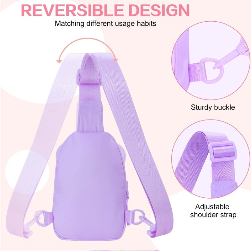 Kejea Initial Sling Bag for Girls - 3-7 Year Old Girl Birthday Gifts, Clear Letter Small Crossbody Bag Purses Toddler Kid Gifts Stuff Purple A - Image 5
