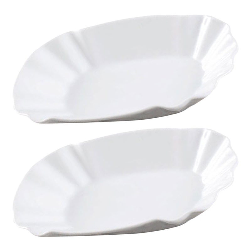2pcs Ceramic Snack Plates Household Ceramic French Fries Plates Dessert Plates Dishes for Snacks - Image 1