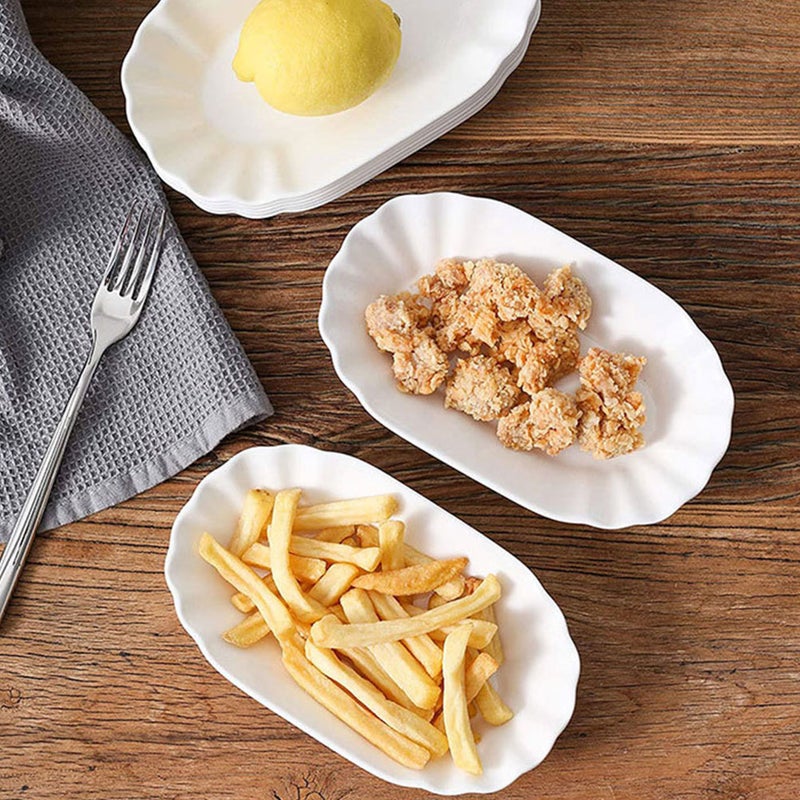 2pcs Ceramic Snack Plates Household Ceramic French Fries Plates Dessert Plates Dishes for Snacks - Image 5