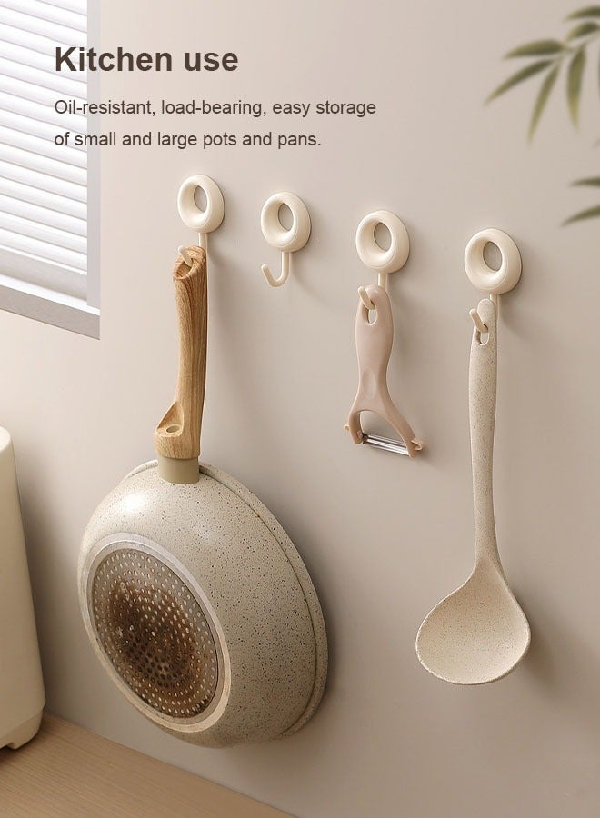 4-Piece Wall Hooks, Non-Tracking Powerful Sticky Hooks, Strong Load Bearing, Suitable for Kitchen, Bathroom and Bedroom  - Image 3
