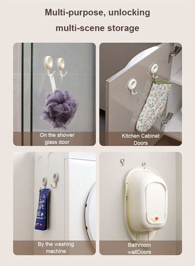 4-Piece Wall Hooks, Non-Tracking Powerful Sticky Hooks, Strong Load Bearing, Suitable for Kitchen, Bathroom and Bedroom  - Image 5