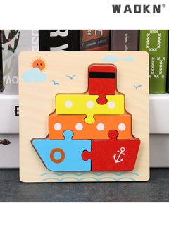 WAOKN 4Pcs 3D Wooden Jigsaw Puzzles for Toddlers Kids Preschool Educational Learning Toys for Toddlers 1-3,Baby Wooden Puzzles for 1 2 3 4 Year Old,Montessori Toys Gifts for Toddlers Boys Girls  - Image 5
