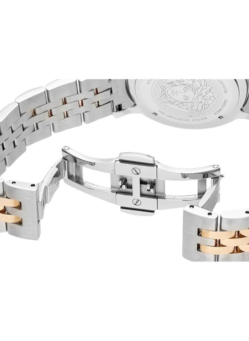 Versace Jeans - Versace Audrey Women's Stainless Steel Sapphire Glass Quartz Watch 38 mm Swiss Watch with Steel Bracelet and Versace Agency Box - Image 1