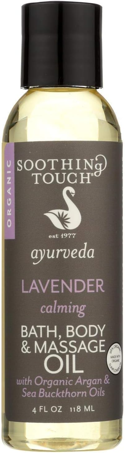 Soothing Touch Bath Body And Massage Oil Organic Ayurveda Lavender Calming 4 Oz by Soothing Touch - Image 1
