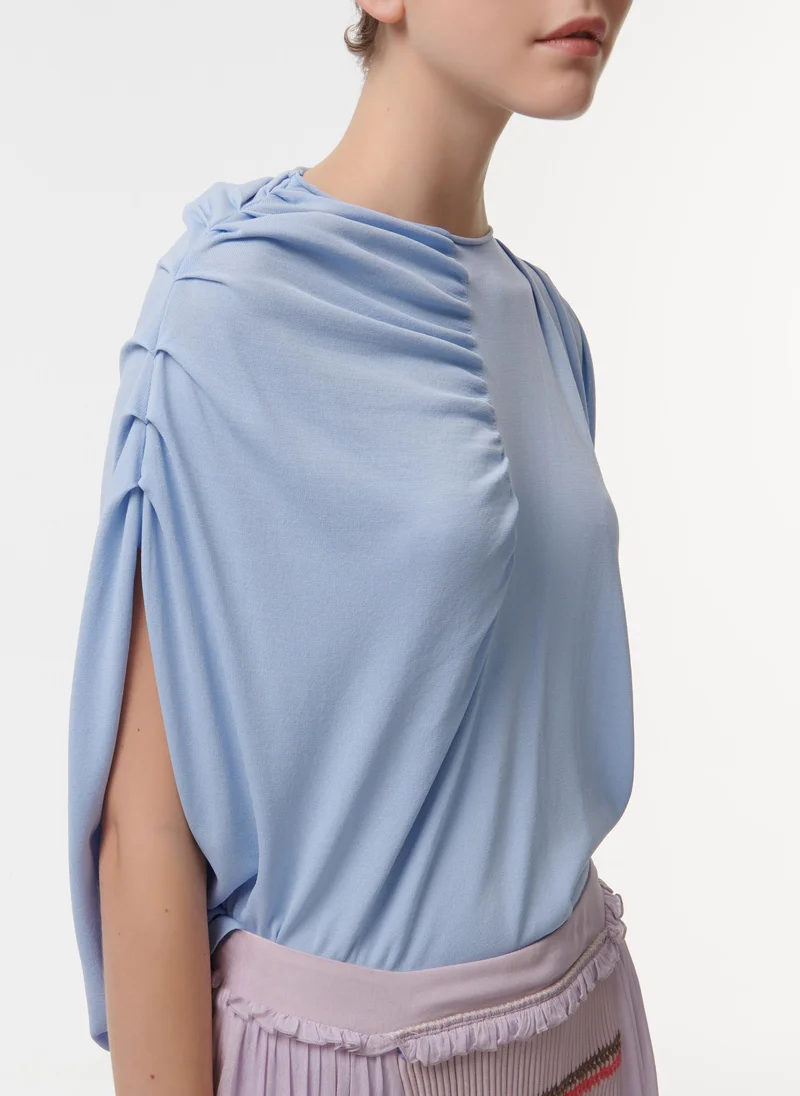 leem  Pleated Shoulder Top for Women | Best Price UAE