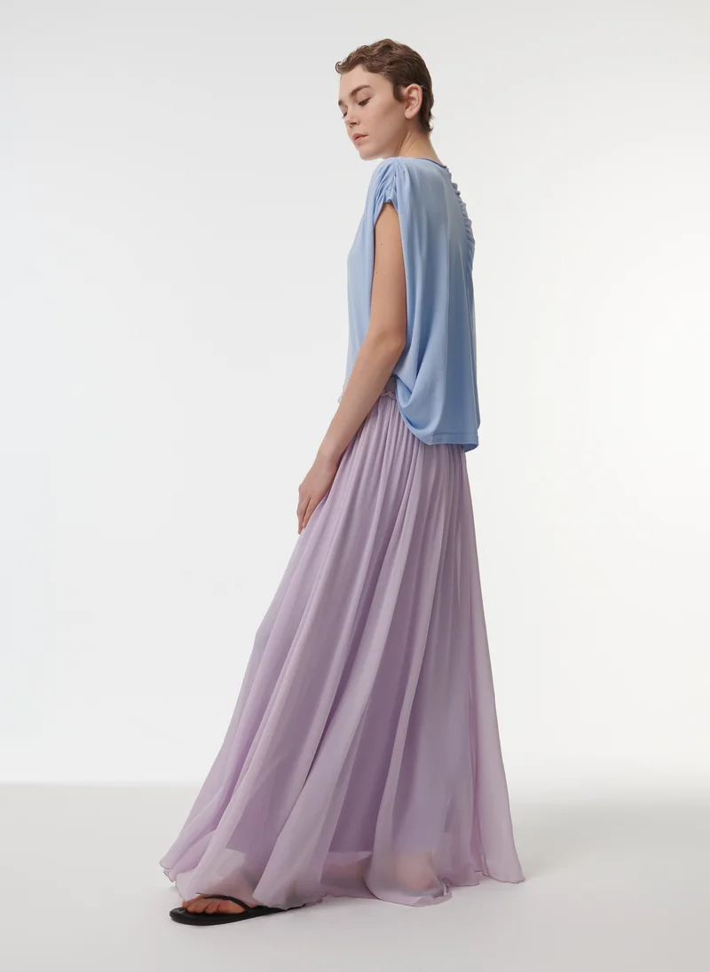 ليم Pleated Shoulder Top