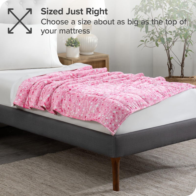 Bare Home Weighted Blanket Twin or Full Size 10lb (40"" x 60"") - Minky Fleece - Premium Heavy Blanket Nontoxic Glass Beads (Princess  40""x60"") - Image 5