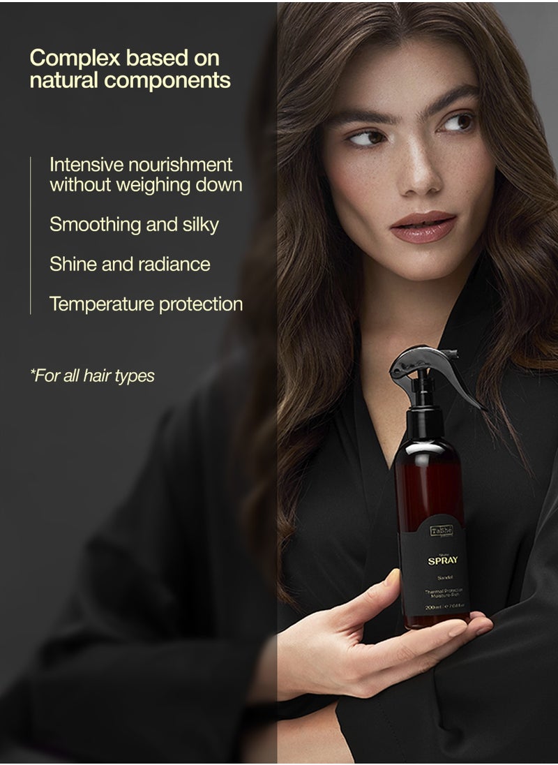 Tashe Perfumed Moisturizing Thermal Protection Hair Spray with Biotin, Aloe Vera, Mango & Kiwi, 200 ml  - Image 2