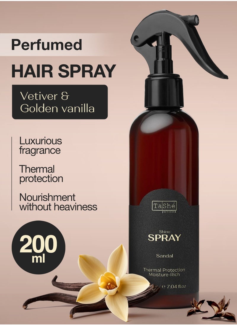 Tashe Perfumed Moisturizing Thermal Protection Hair Spray with Biotin, Aloe Vera, Mango & Kiwi, 200 ml  - Image 1