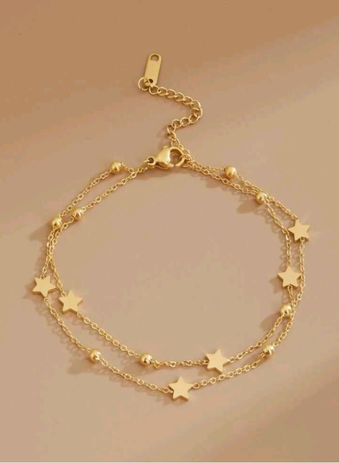 Jewelry For Life Trendy Stainless Steel Gold Plated Anklet For Women - Image 1