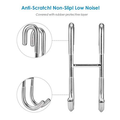 Simtive Shower Door Hooks (3-Pack), Towel Hooks for Bathroom Frameless Glass Door, Shower Squeegee Hooks, Silver - Image 2