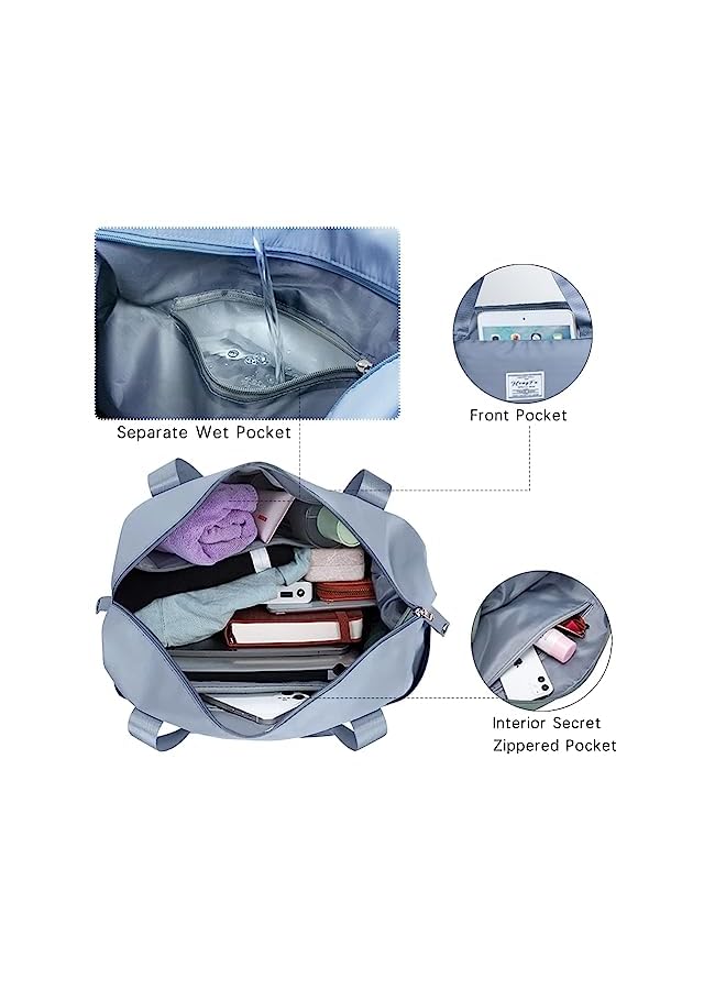 SUCITY Wet Separation Travel Duffel Bag, Foldable Extendable Sports Gym Bag, Large Capacity Multifunctional Waterproof Fitness Workout Bag - Image 3