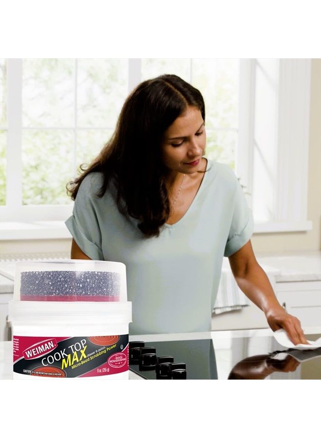 Weiman منظف سطح الطهي ماكس - 9 أونصة - يزيل بسهولة الطعام المحروق والشحوم والعلامات المائية، ويترك سطح الطهي الزجاجي الخاص بك لامعًا - Image 5