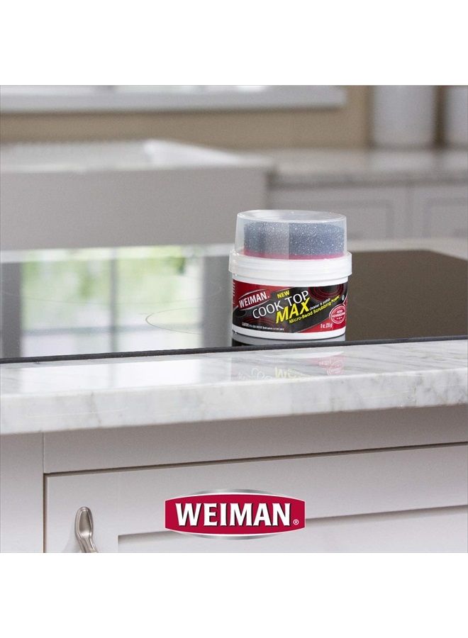 Weiman منظف سطح الطهي ماكس - 9 أونصة - يزيل بسهولة الطعام المحروق والشحوم والعلامات المائية، ويترك سطح الطهي الزجاجي الخاص بك لامعًا - Image 3